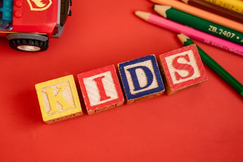 Kid's Toy of Wooden Blocks with Letters