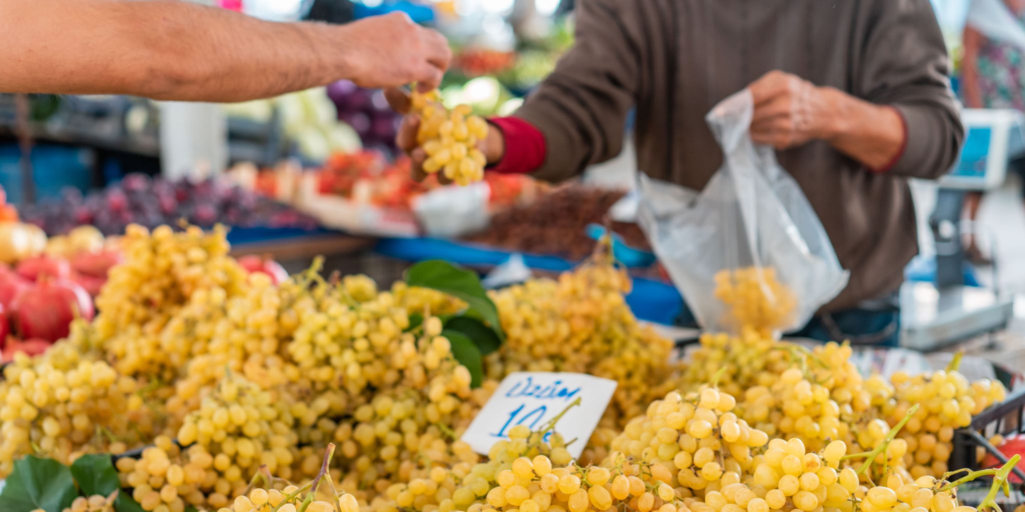 Fresh produce at a farmers market