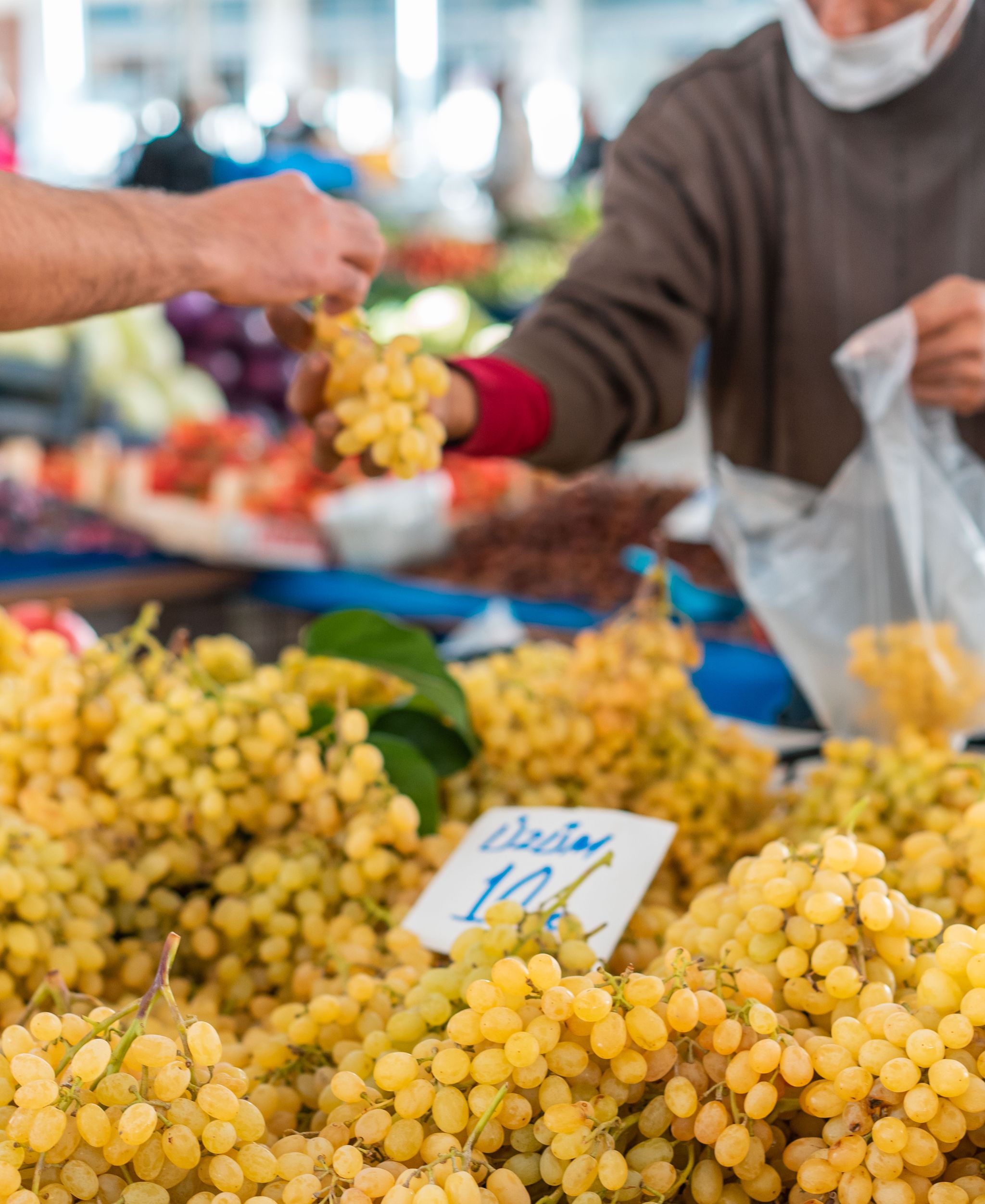 Fresh produce at a farmers market