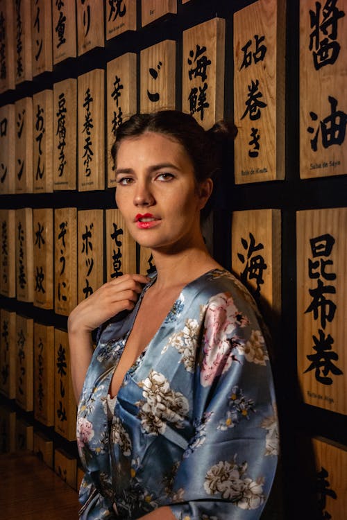 Japanese Style Portrait of a Woman in a Kimono