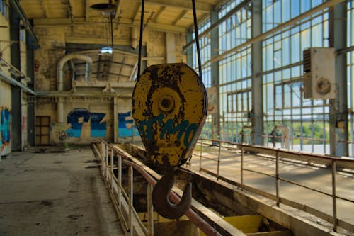 A Metal Hook inside an Abandoned Building