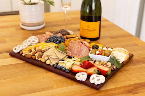 Free stock photo of champagne, champagne bottle, charcuterie