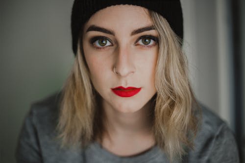 Portrait of a Woman with Red Lips