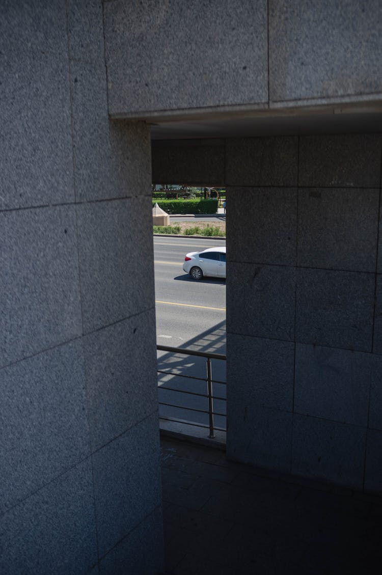 Street Seen From Concrete Building