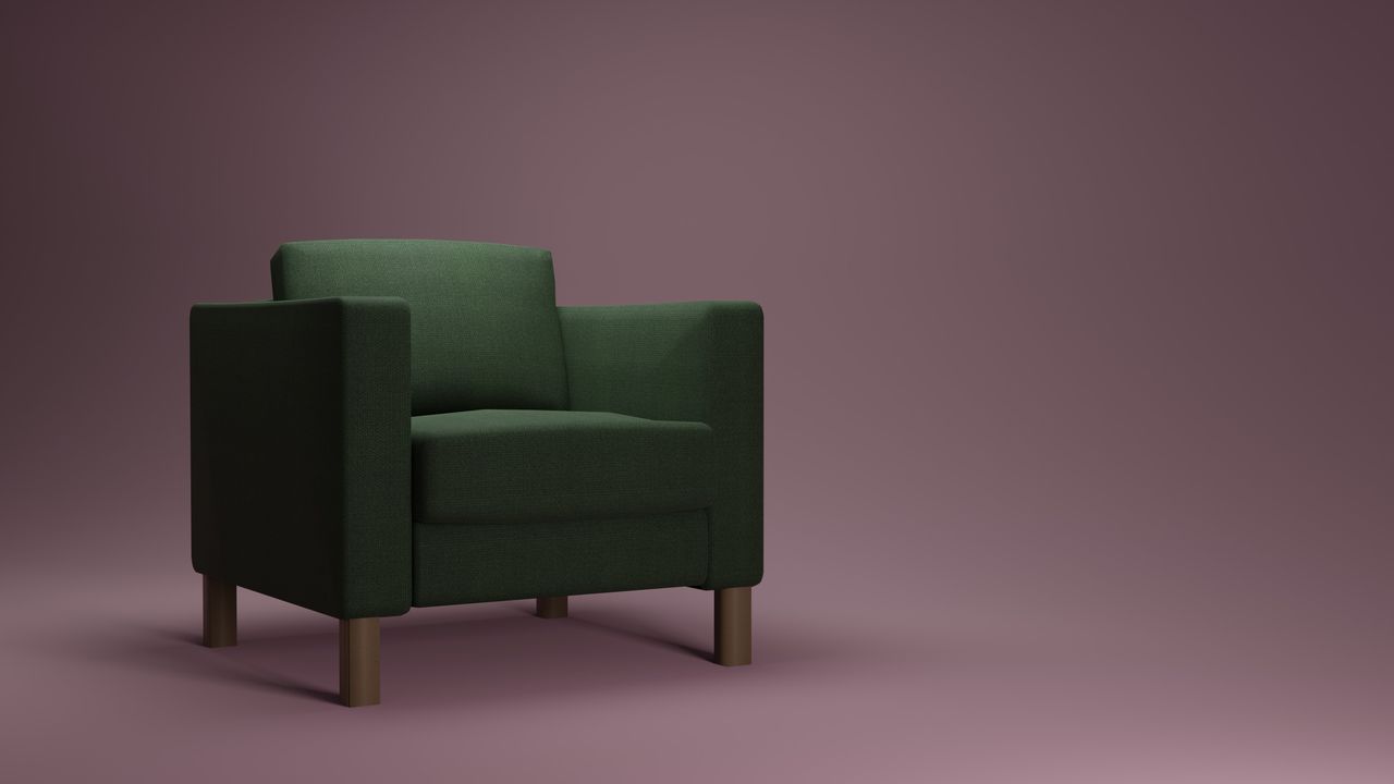 green armchair in a minimalist setting perfect for modern interior des
