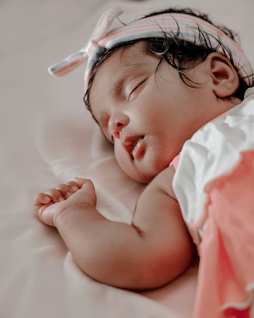 Close-Up Shot of a Sleeping Baby 
