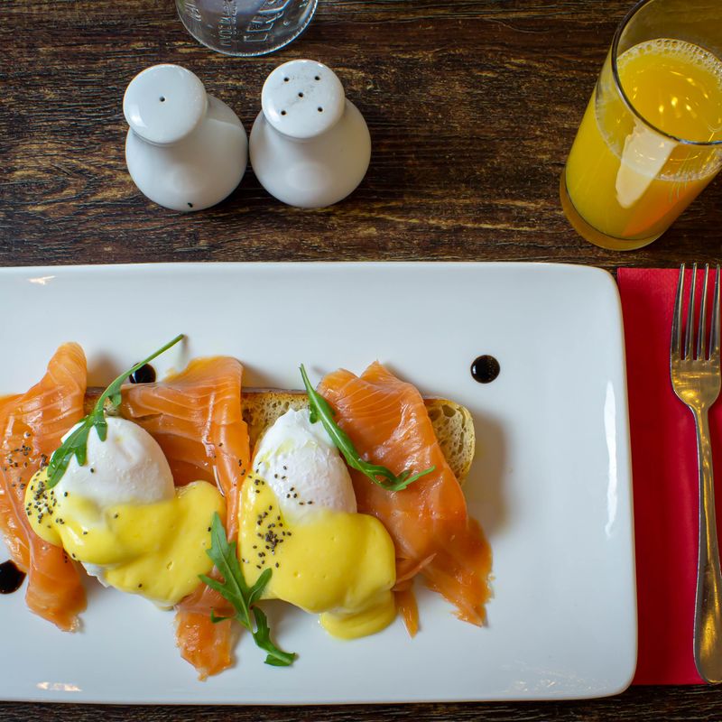 Anniversary Dinner Eggs Royale with Hollandaise