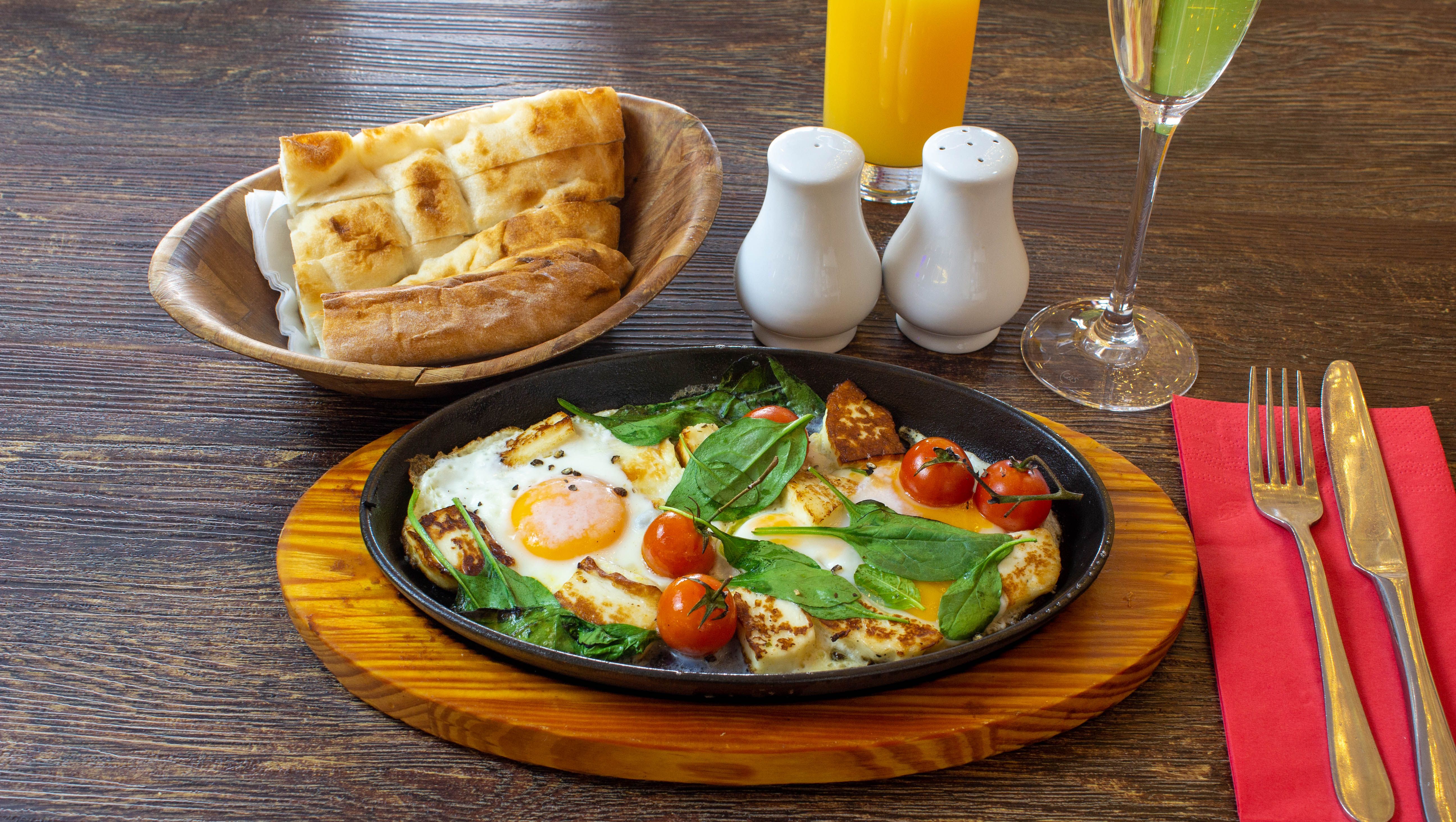 Cheddar-Chive Shakshuka with Maple Butter