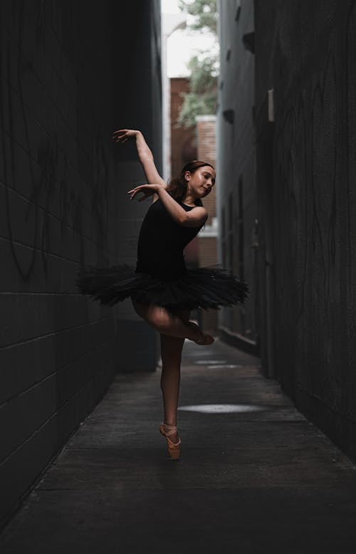 A Ballerina in Black Tutu