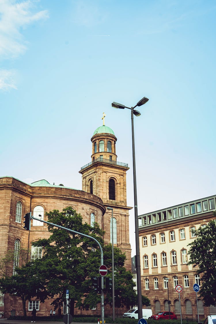 A Church And Music School Under The Blue Sky