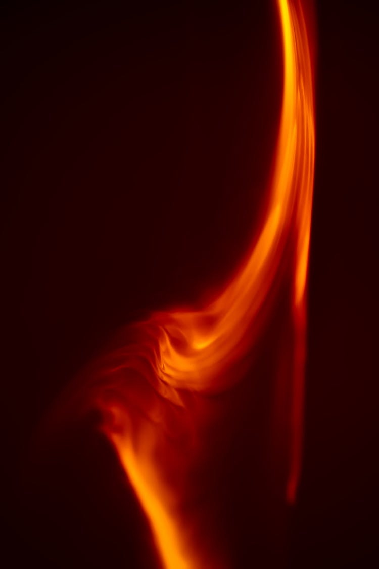 Bright Red Flame In Close-up Shot