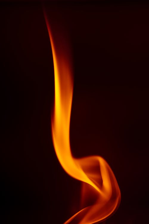 Fire in the Dark With Black Background