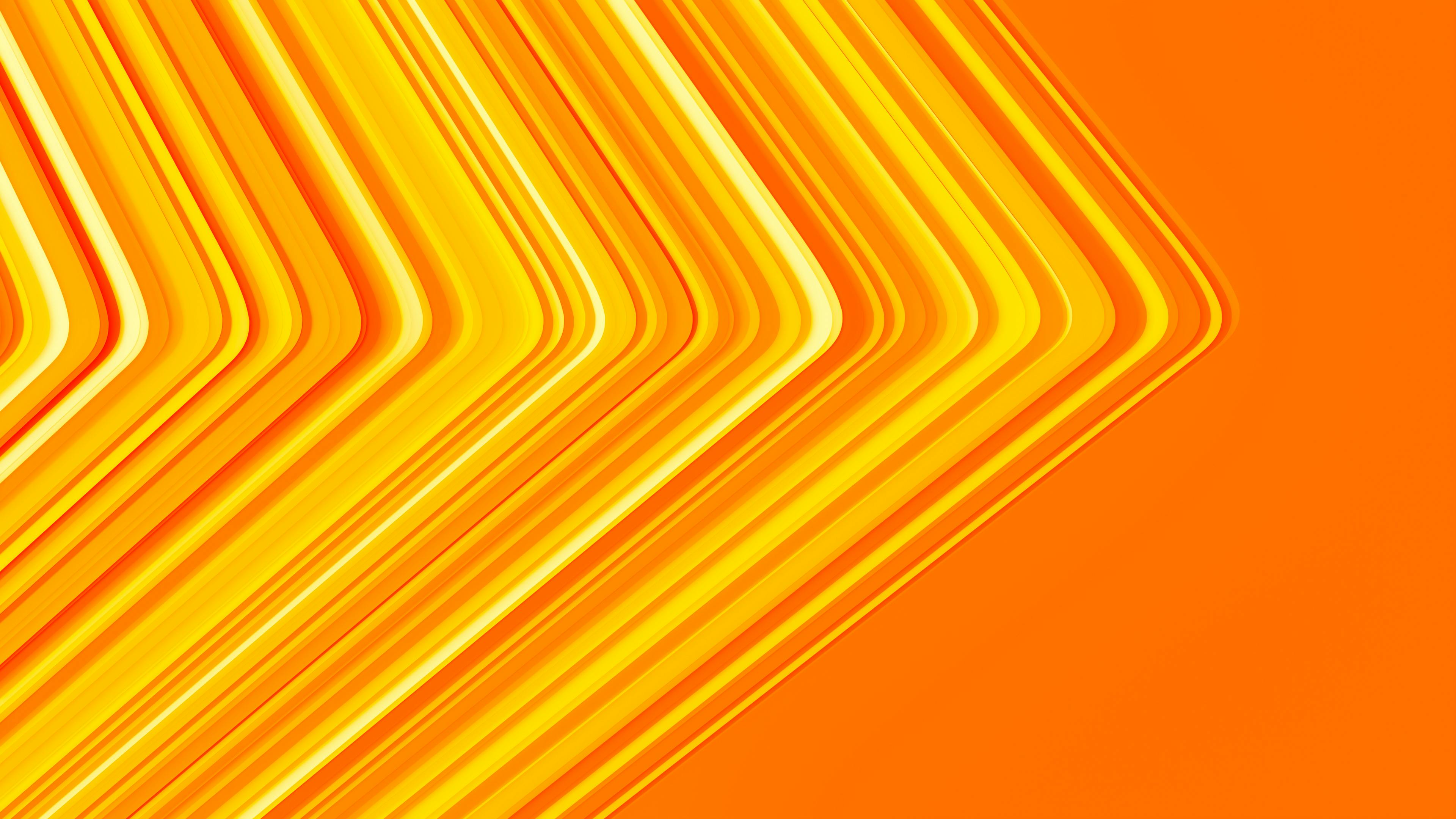 Yellow and Orange Lines on an Orange Surface · Free Stock Photo