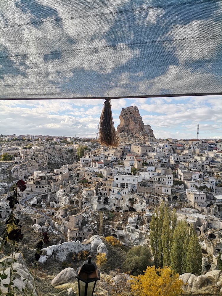 View Of Sivrikaya Castle In Ortahisar, Cappadocia, Turkey