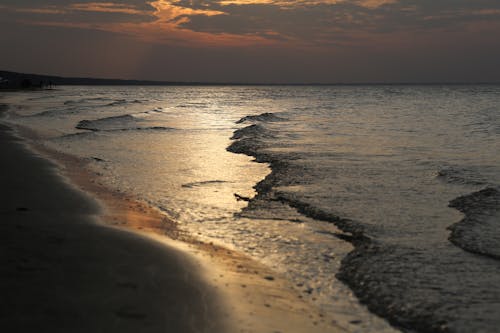 akşam karanlığı, deniz, deniz manzarası içeren Ücretsiz stok fotoğraf