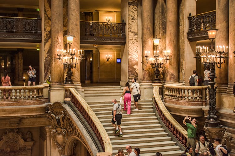 People At Garnier Opera In Paris