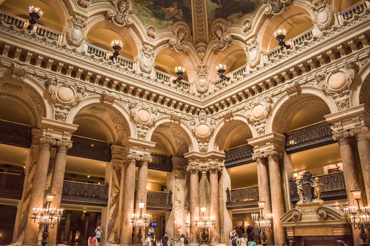 Ornamented Interior Of Garnier Opera In Paris