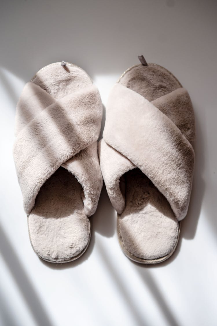 Pair Of Fluffy Slippers