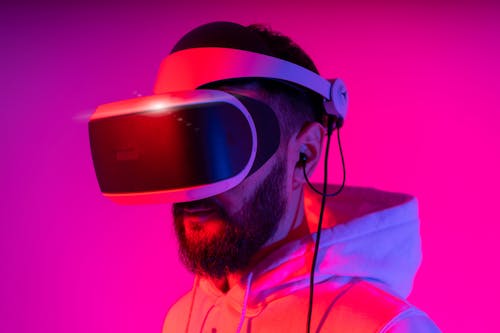 Portrait of Man Wearing VR Headset