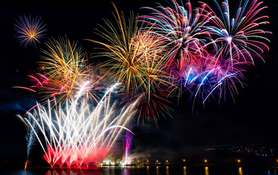 Fireworks Exploding in the Sky at Night
