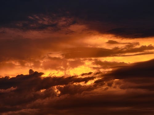 Free Cloudy Sky during Sunset Stock Photo