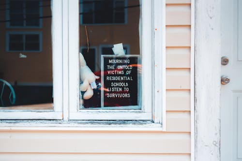 Text Board on Glass Window