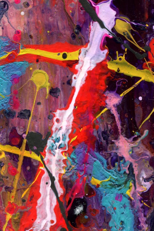 Close-up of Abstract Illustration Made with Splashes of Paint 