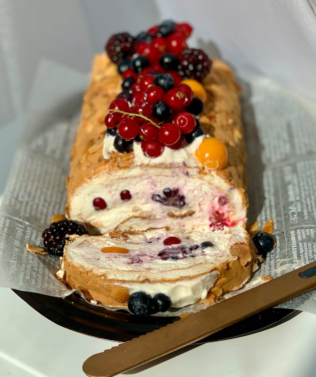 Close-Up Shot of a Delicious Fruit Cake