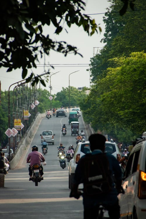 Cars and Motorcycles on the Road