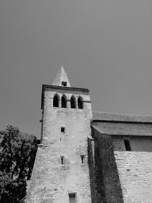 Photos gratuites de bâtiment en brique, échelle des gris, monochrome