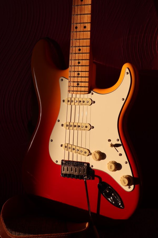 Close-up rode elektrische gitaar