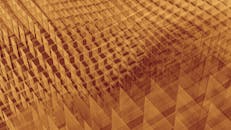 3D Render of Orange Geometrical Shapes