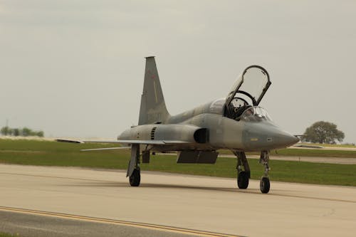 A Jet Fighter Plane in the Runway