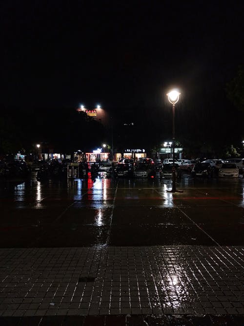 Free Rainy Night at Chandigarh, India Stock Photo