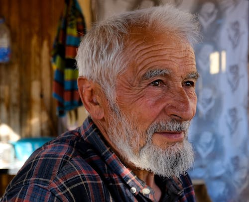 Close-Up Shot of an Elderly Man