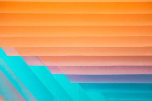 Free Orange and Turquoise  Abstract Painting Stock Photo