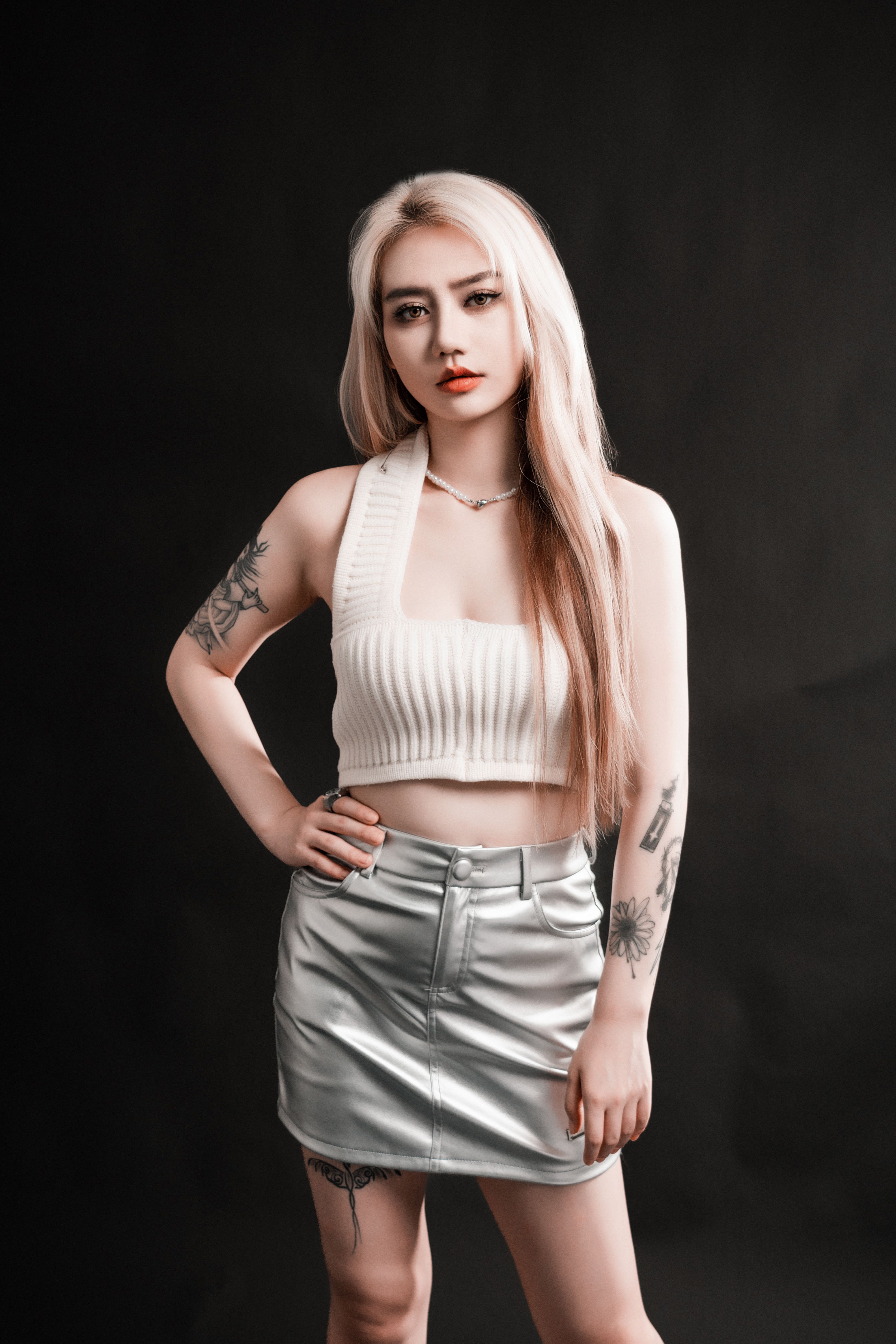 Slender Woman in Blue Crop Top · Free Stock Photo