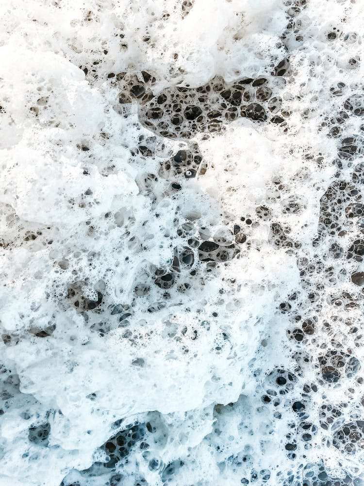 White Foamy Bubbles On Surface