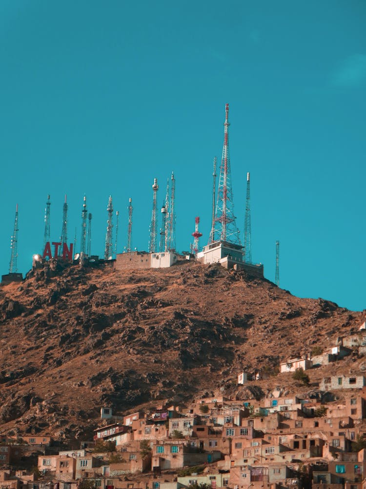 Houses On A Hill In Kabul, Afghanistan 