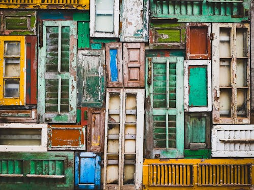 Wall Built with Wooden Shutters