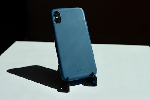 Blue Cellphone on Stand