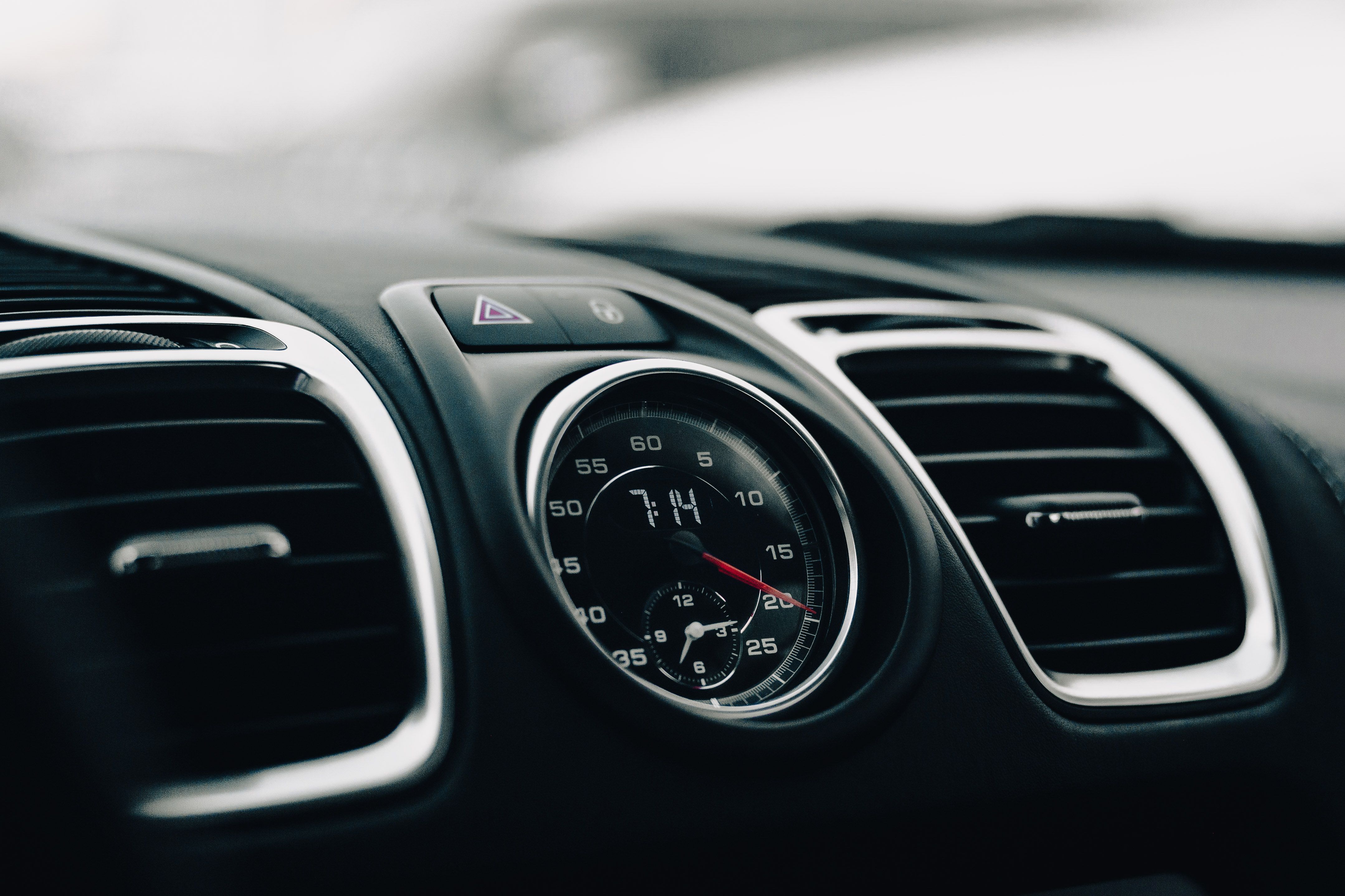 Close-up of a Dial and Ventilation in a Modern Car