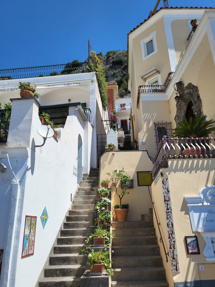 Concrete Houses With Stairs And Balconies