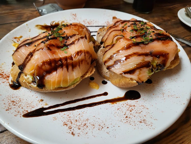 Cooked Food On White Ceramic Plate