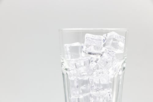 A Glass Filled With Ice Cubes 