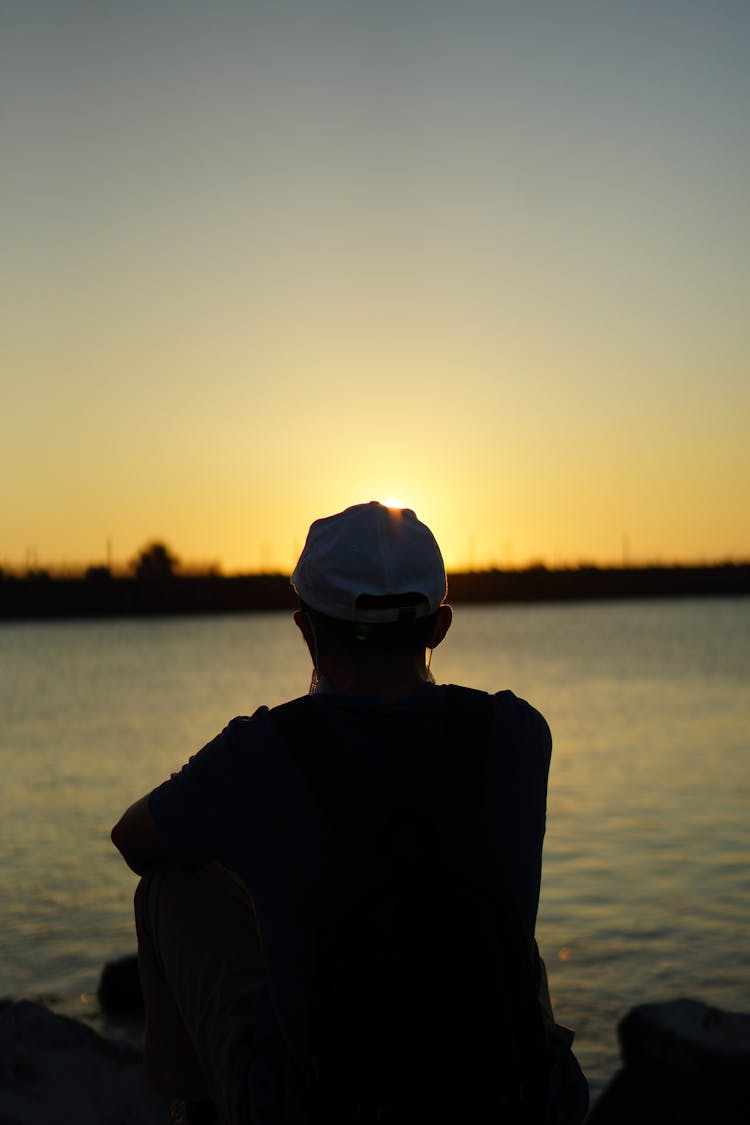 Silhouette Of A Person During Sunset