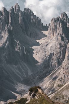 Valley Between Tall Rocky Mounta