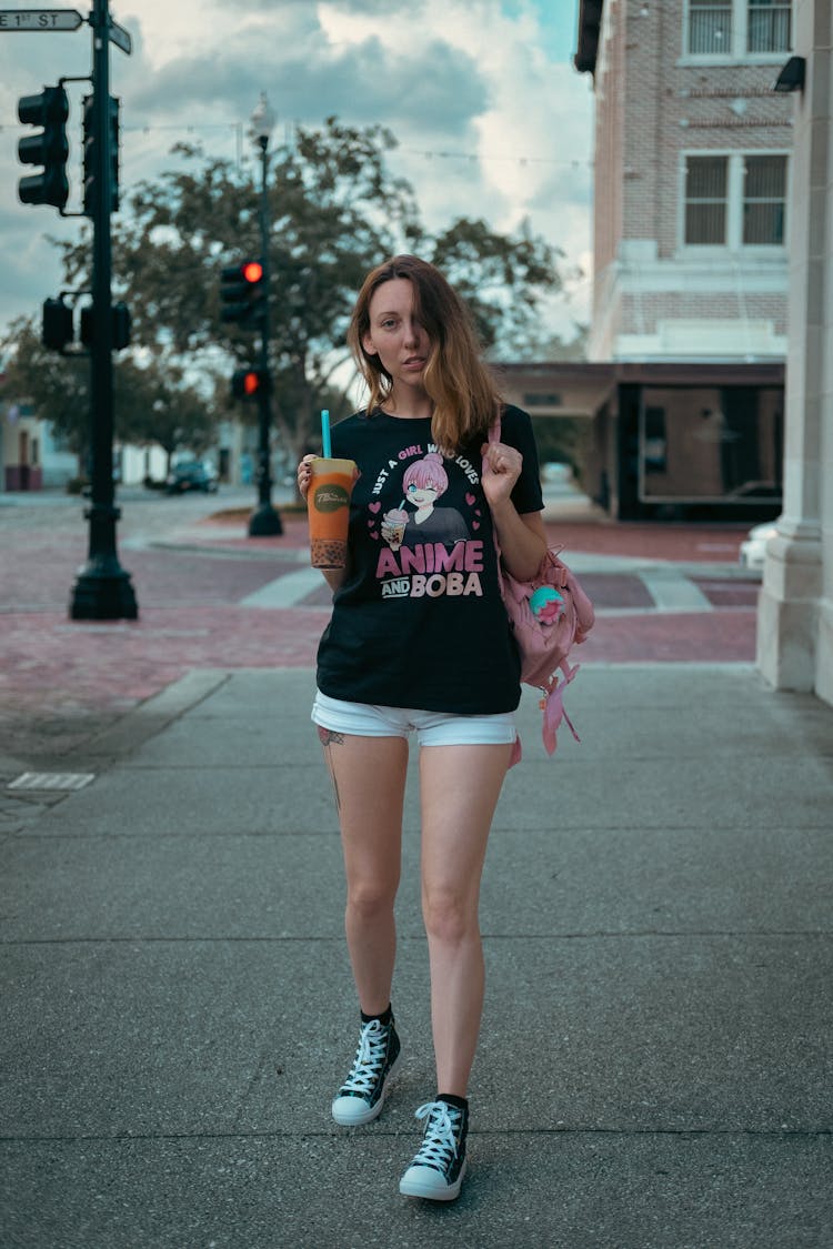 Woman Holding A Boba Tea