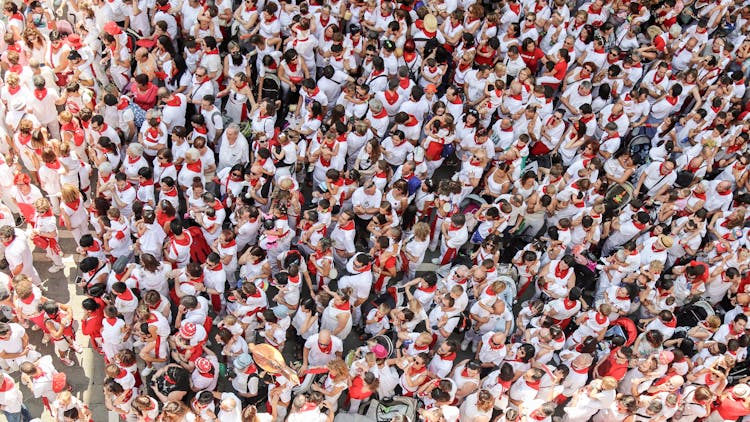 Bird's Eye View Of Group Of People