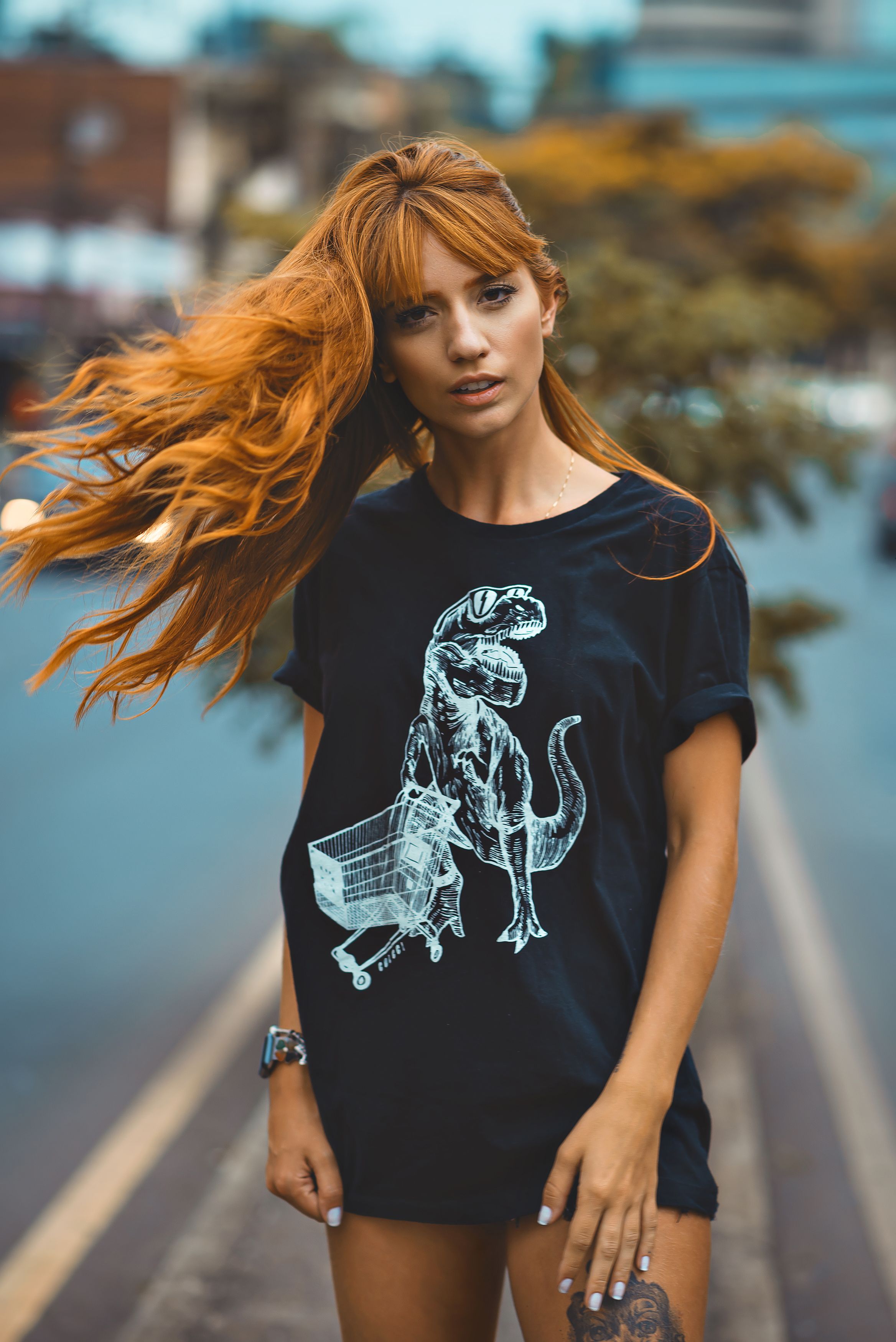 Camiseta Preta Estampada